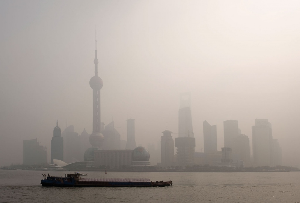 china Air pollution over Shanghai